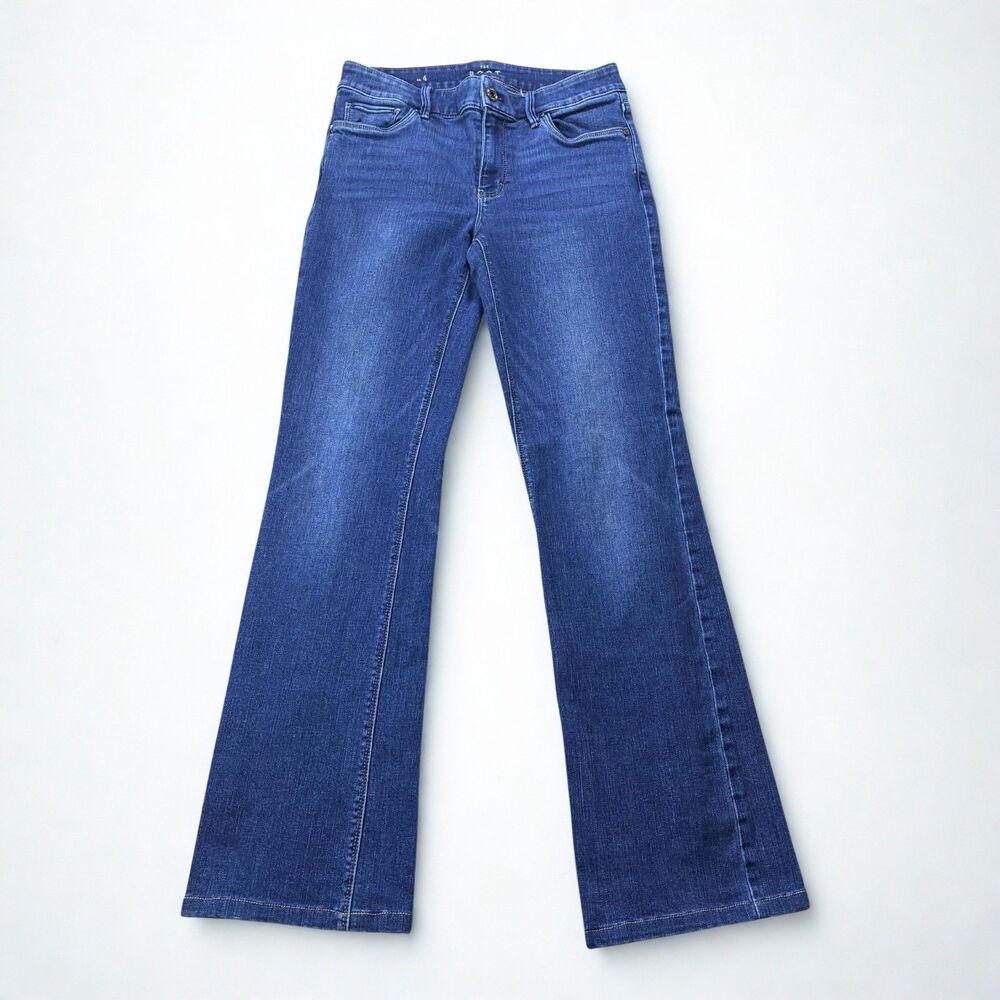 White House Black Market Jeans Womens 4 Bootcut Mid Rise Stretch Blue Denim